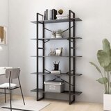 vidaXL ormarić za knjige s 5 razina sivi 100 x 30 x 175 cm od iverice | shoptok.hr