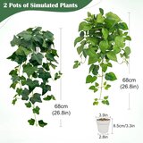 SHEPIN 2x umetna viseča rastlina - 68 cm | Shoptok.si
