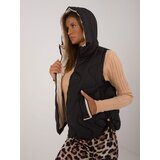 Fashion Hunters Black down vest with cuffs