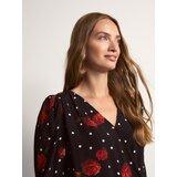 Reserved Bluza od viskoze s uzorkom - crno | shoptok.hr