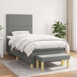  Box spring postelja z vzmetnico temno siva 100x200 cm blago, (20725441) Cene
