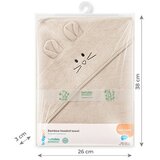 BabyOno Ručnik bambus 100x100 cm, with ears, svijetlo bež | shoptok.hr