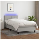  Krevet box spring s madracem LED svjetlosivi 80x200 cm tkanina | shoptok.hr