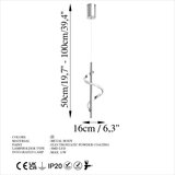 Opviq lights Luster Viseći, 16x16x50/100cm, Srebrni | ePonuda.com