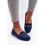Boto Shiny Women's Moccasins with Chain Navy Aredilla | Shoptok.si