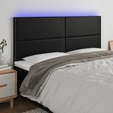 vidaXL LED uzglavlje crno 200x5x118/128 cm od umjetne kože Cijene