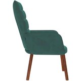 vidaXL Stol za sproščanje temno zelen žamet | Shoptok.si