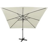  Konzolni suncobran sa stupom i LED svjetlom 300 cm boja pijeska | shoptok.hr