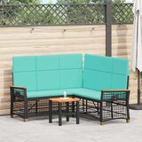  Vrtni set sofe za opuštanje Crna i Tirkizna 164 x 164 x 112 cm | shoptok.hr