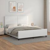 Maison Chic Posteljni okvir - Dvoposteljna postelja - Zakonska postelja z vzglavjem bel 180x200 cm umetno usnje-J5768, (21771255) | Shoptok.si