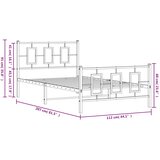  Metalni okvir kreveta uzglavlje i podnožje bijeli 107x203 cm | shoptok.hr