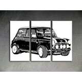  Ručno slikane slike na platnu na platnu POP Art MINI COOPER 3-dijelna () | shoptok.hr