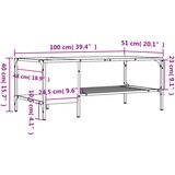 Stolić za kavu sa stalkom boja hrasta 100x51x40 cm | shoptok.hr
