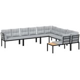 vidaXL 6-dijelni set vrtnih sofa s jastucima čelik obložen prahom crni | shoptok.hr