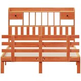 vidaXL Knjižna postelja brez vzmetnice vošč. rjava 140x200 cm borovina | Shoptok.si