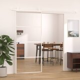  Klizna vrata od stakla ESG i aluminija 90 x 205 cm bijela | shoptok.hr