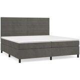  Krevet s oprugama i madracem tamnosivi 200x200 cm baršunasti | shoptok.hr