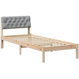  Okvir kreveta s uzglavljem Smeđa i svijetlo siva 75 x 190 cm | shoptok.hr