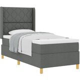vidaXL Box Spring Postelja z Mattresso Temno Siva 100x200 cm Tkanina | Shoptok.si