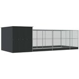 vidaXL Voliera s podaljškom srebrna 704x303x216 cm jeklo | Shoptok.si