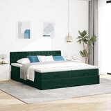  Okvir kreveta s madracima tamnozeleni 200x200cm baršunasti | shoptok.hr
