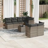  8-dijelni set vrtnih sofa od poliratana s jastucima sivi | shoptok.hr