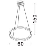 Nova Luce Mat crna LED viseća svjetiljka aluminijska s mogućnosti zatamnjivanja sa sjenilom od akrilnog stakla ø 60 cm Lonela – | shoptok.hr