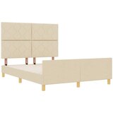  Krevetna konstrukcija s uzglavljem Krema 160 x 200 cm tkanina | shoptok.hr