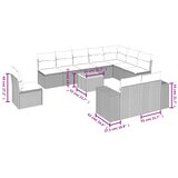  11-dijelni set vrtnih sofa od poliratana s jastucima crni | shoptok.hr