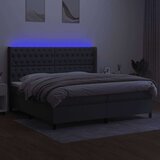  Box spring s madracem LED tamnosivi 200x200 cm tkanina | shoptok.hr
