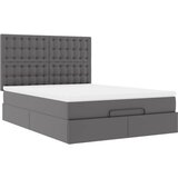 vidaXL Otomanski posteljni okvir z vzmetnico siv 140x190 cm um. usnje, (22011688) | Shoptok.si