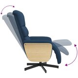  Naslonjač od tkanine s osloncem za noge plavi | Eponuda.com