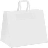  Papirnate vrećice 250 kom s ručkama bijele 32x22x24 cm | shoptok.hr