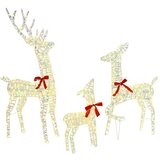 vidaXL Obitelj jelena 3 pcs Topla bijela 128 cm PET | shoptok.hr
