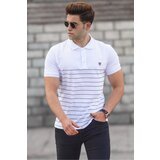 Madmext Men's White Polo Neck T-Shirt 5238 Cene