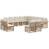  Set vanjskih sofa 13 pcs Prirodna i krema bijela Poliester | shoptok.hr