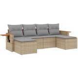  The Living Store Vrtna sedežna garnitura 6-delna z blazinami bež poli ratan - Vrtna Sedežna Garniture, (21449514) | Shoptok.si
