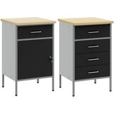  Radni ormar s ladicama 2 kom. Crna i Siva 100 x 55 x 85 cm | shoptok.hr