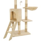 vidaXL Penjalica za mačke sa stupovima za grebanje od sisala 138 cm bež | shoptok.hr