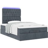 vidaXL Otomanski posteljni okvir z vzmetnicami siv 120x200cm žamet | Shoptok.si