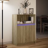  Komoda s LED svjetlima boja hrasta 72x34x100 cm drvena | shoptok.hr