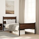 vidaXL Posteljni okvir brez vzmetnice hrast 90x190 cm inženirski les Cene