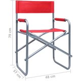  Redateljske stolice 2 kom čelične crvene | shoptok.hr