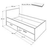 Kalune Design KRY-792-SD-2 SonomoWhite Single Bedstead | Eponuda.com