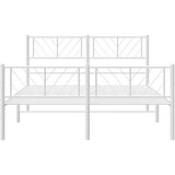 vidaXL Metalni okvir kreveta uzglavlje i podnožje bijeli 140 x 190 cm | shoptok.hr