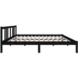  Posteljni okvir črn iz trdnega lesa 160x200 cm, (20648193) | Shoptok.si