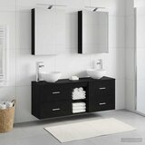  Set ormarića za kupaonicu 5 pcs Crni hrast 50 x 14,5 x 70 cm | shoptok.hr