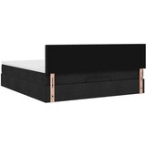 vidaXL Otomanski posteljni okvir z vzmetnico črn 180x200 cm blago, (21653201) | Shoptok.si
