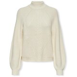 Only Puloverji Katia Life High Neck Knit - Whitecap Gray Bela Cene