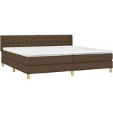  Krevet s oprugama i madracem tamnosmeđi 200x200 cm od tkanine | shoptok.hr